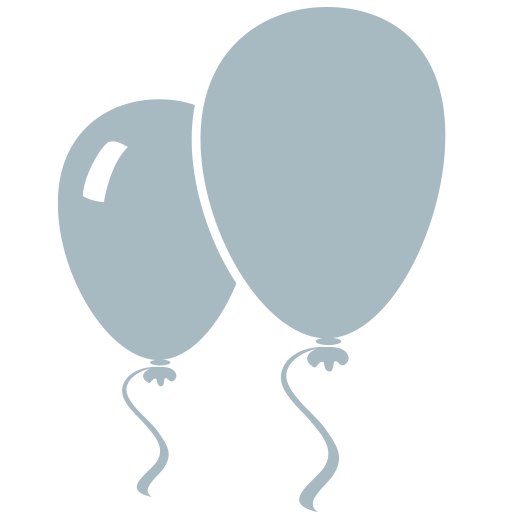 Luftballon Icon in hellem grau-blau