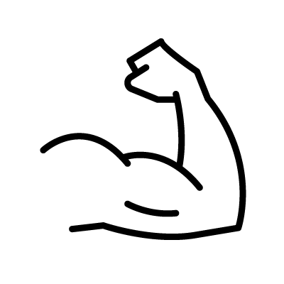 Zeichnung eines muskulösen Arms 