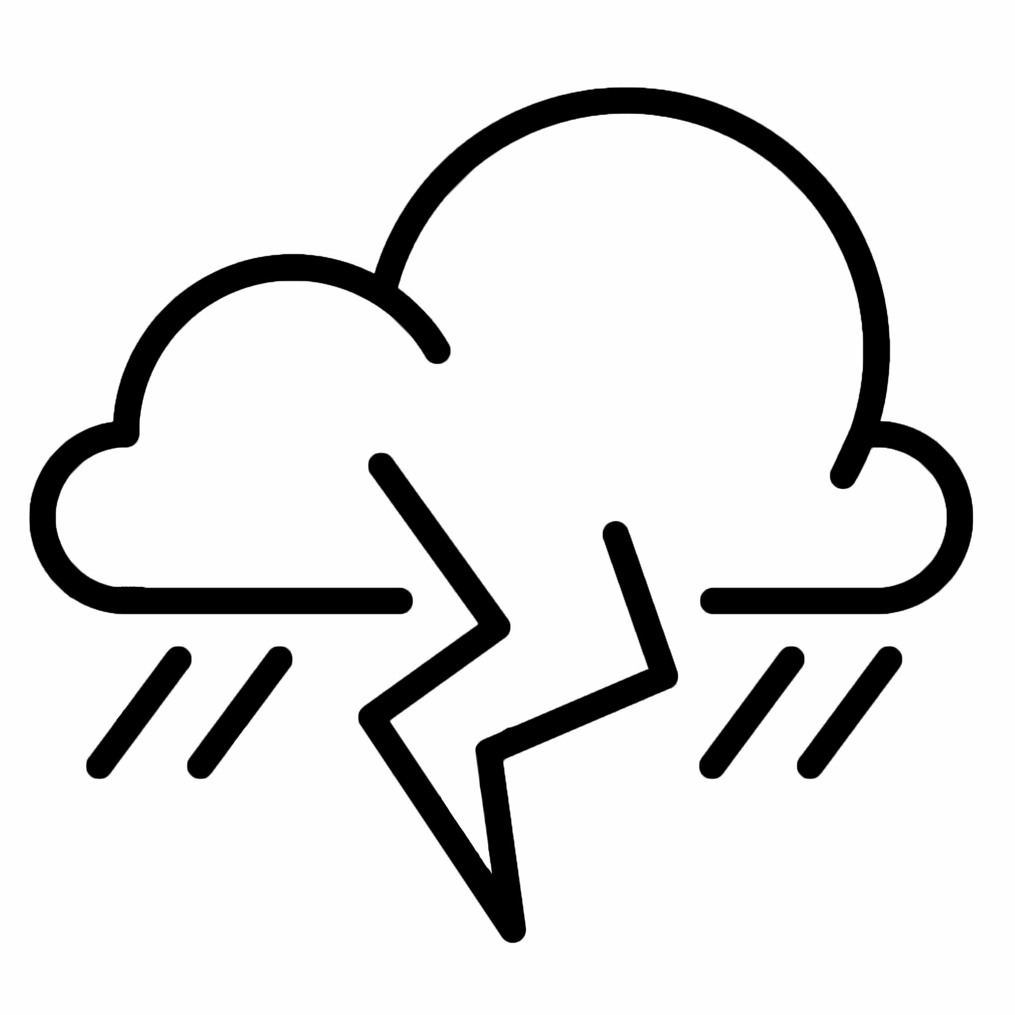 Gewitter Icon, als Zeichen für die Widerstandsfähigkeit und Robustheit der PREFALZ Produkte.